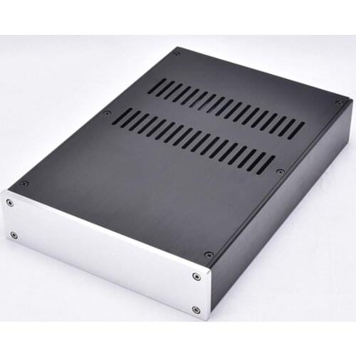 Small Size W215 H55 D306 All Aluminum Vent Chassis Preamp Amplifier DAC Chassis Silver Blank Panel Pow Amplifier DIY Case 2205