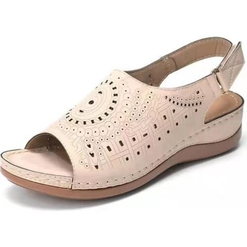 Vintage Women Sandals Wedge Slip On Ladies Flat Shoes Fashion Open Toe Sandals Women Platform Shoes 2021 Casual Female Footwear