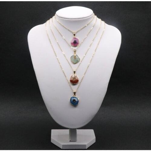 Reiki Healing Jewelry Chakra Stone Raw Mineral Irregular Red Carnelians Pendant Necklace Natural Agates Necklace Women Choker