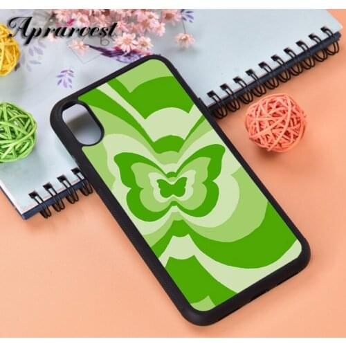 Aprarvest Phone Case Cover For iPhone 6 6S 7 8 PLUS X XS XR 11 12 MINI PRO MAX Butterfly Pattern Heart Love Infinity Green