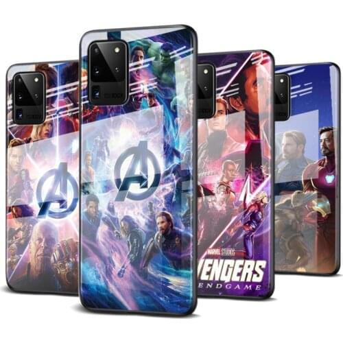 Tempered Glass Cover Marvel Avengers Heroes For Samsung Galaxy S20 FE S10e S10 S9 S8 Ultra Plus Lite Plus 5G Phone Case