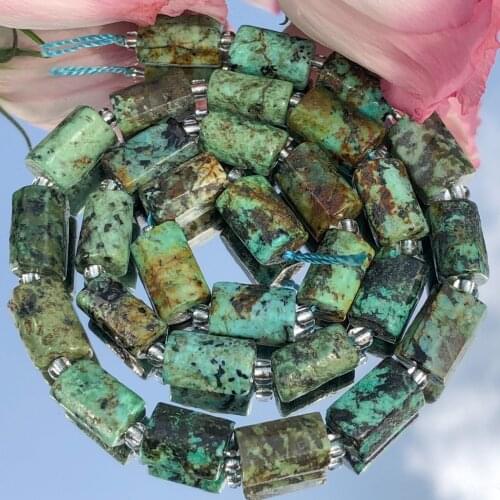 8x11mm Natural Faceted African Turquoises Cylinder Stone Beads For Making Jewelry Diy Bracelet Necklace Spacer Beads 15"Inches