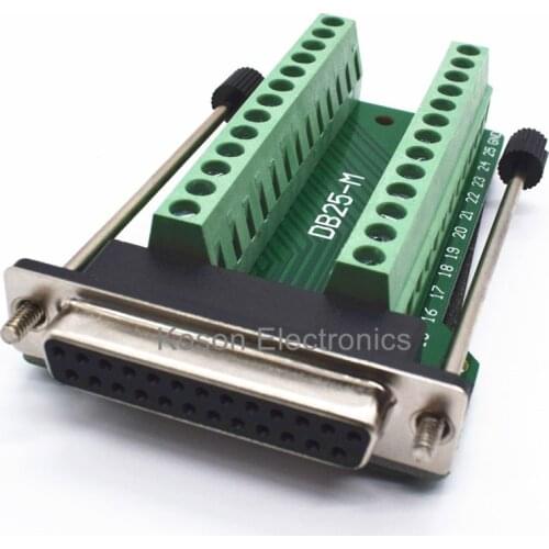D-SUB Connectors DB25 25Pin Female Adapter Board RS232 Serial to Terminal Signal Module