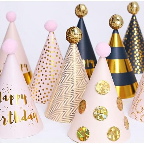 Kids Birthday Hat Happy Birthday Paper Hats Cap Prince Princess Crown Party Decoration for Boy Girl Birthday Party Decorations
