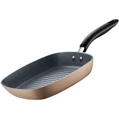 Household Steak Pans/Heat evenly/non-stick pan/No oil fumes /Striped design / Easy to clean/Thickening/Magnetic induction/281121