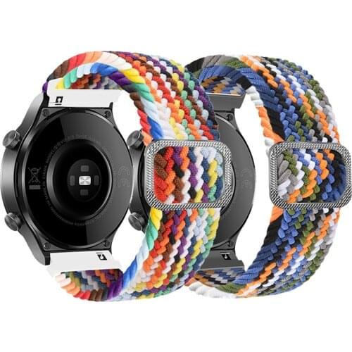 Elastic strap For Samsung Galaxy watch 3 active 2 46mm 42mm 20mm 22mm Adjustable braided 40/44mm Gear S3 bracelet Huawei GT2 Pro