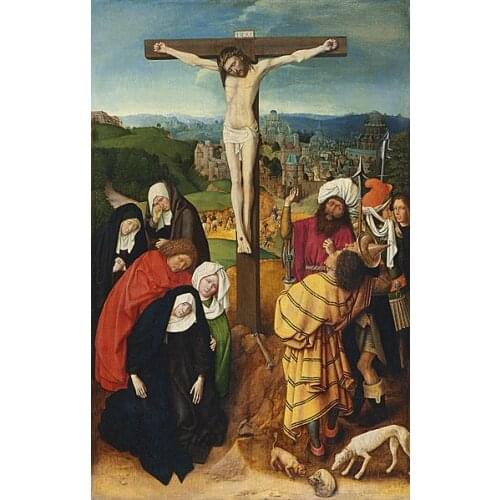 GOOD ART # Catholic Church Augustinian Order the Crucifixion cross 1475 PRINT art painting on canvas -free shipping