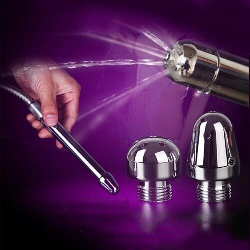 Sex Toys Cleaning Tools Aluminum Alloy Tube 3 Nozzles Sex Dolls Masturbation Cup Flusher Anal Enema Sex Toys Cleaner