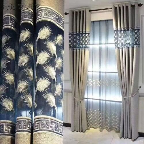 European Style Cashmere Hollow Embroidered Curtain Fabric Bedroom Living Room Villa Shading Curtain Custom