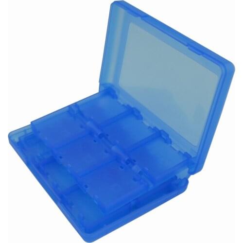 10pcs Multifunction 28 in 1 Protective Game card Cartridge Holder Case Box For DS-Lite /3DS-XL/LL blue