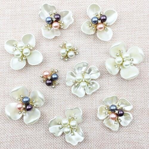 Fashion Shell Pearl Artificial Flower Accessories For Bridal Hair & Wedding Decoration Diy Jewelry Making Materials Components