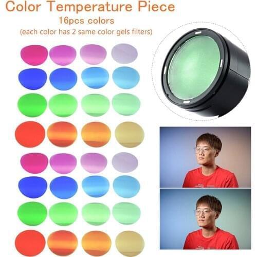 Godox V-11T Color Filters Kit Gels Filters 16 Colors * 2 photography accessories for Godox V1 Series Camera Round Head Flashes