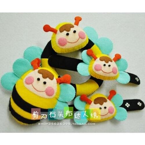 DIY bee grasping circle + bee + wrist strap bell Fabric Felt kit Non-woven cloth Craft DIY Sewing set Handwork Material DIY need