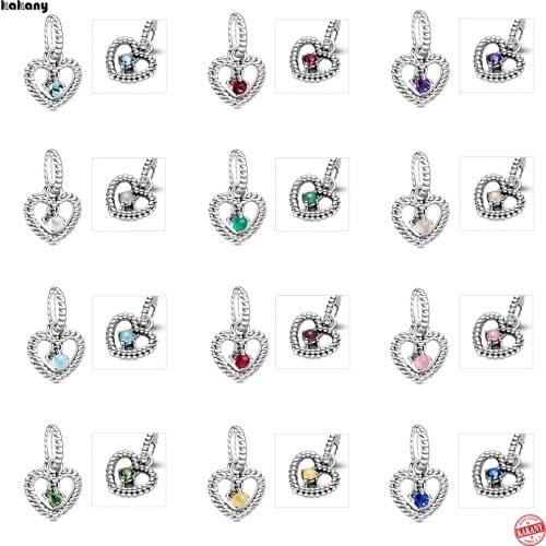 2020 New Valentines Day Jewelry 925 Sterling Silver Exquisite ME Series Heart-shaped Birthstone Pendant Birthday Gift