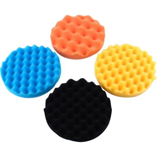 New 4Pcs Sponge Pad 7/6/5/4/3 Inch Car Polishing Sponge Foam Pad Buffing Wax Polisher Set Sponge Pads Dropshipping