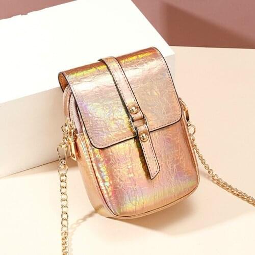 New Reflective Laser Womens Crossbody Bag Korean Casual Lady Mobile Phone Bag Fashion Shoulder Messenger Bag