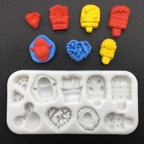 Wholesale 10 pcs Chips Penguins Ice Cream Baby Silicone Sugarcraft Cupcake Baking Mold Fondant Cake Decorating Tools