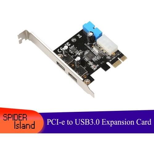 PCI-e to 2x USB3.0 Expansion Card Desktop Board USB3.0 Expansion Card 20 pin Front Interface + Low Profile Bracket