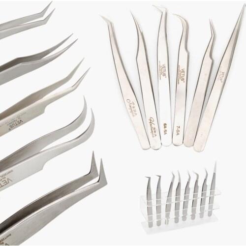 Professional Anti-static Eyelash Tweezers Individual Eyelash Extension Tweezers Volume Fan Lash Tweezers VETUS Excellent Closure