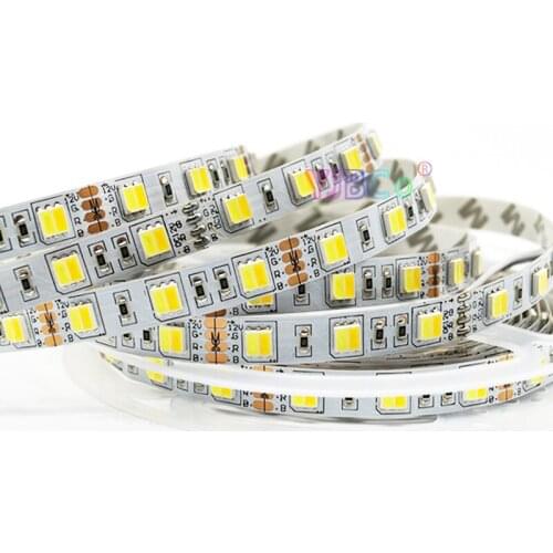 5M DC 12V 24V 2 in 1 CCT LED Strip 60LEDs/M White+Warm white Double Color SMD 5050 Flexible Lamp Tape IP20 IP65 10mm width PCB