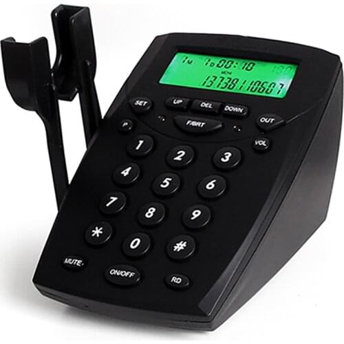 Telephone Dialpad with Headset Stand, Call Center Dial Key Pad Phone Black Corded Dialpad with Caller ID for Home & Business