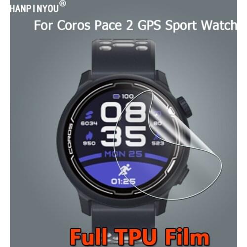 For Coros Pace / 2 Pace2 GPS Sport Watch Ultra Clear Slim Full Cover Soft TPU Hydrogel Film Screen Protector -Not Tempered Glass