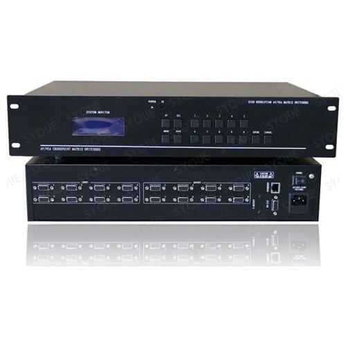 4 input and 16 output VGA matrix swtich 4x16 video switcher RS232 IR remote control Auto Loop 1080P support tiled display