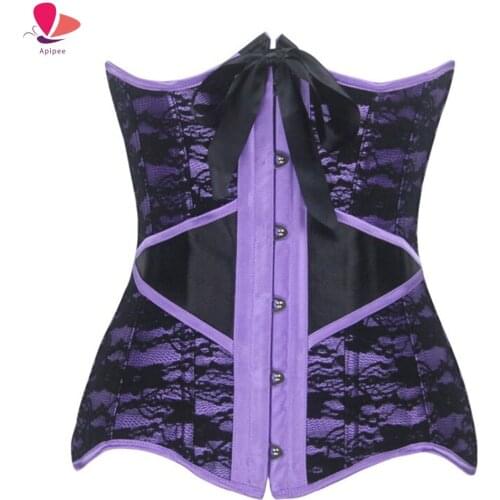 Lady Shapers Waist Corsets Purple Lace Waist Corrective Underwear Women Girdles Exquisite Corsets And Bustiers Sexy Hot Body