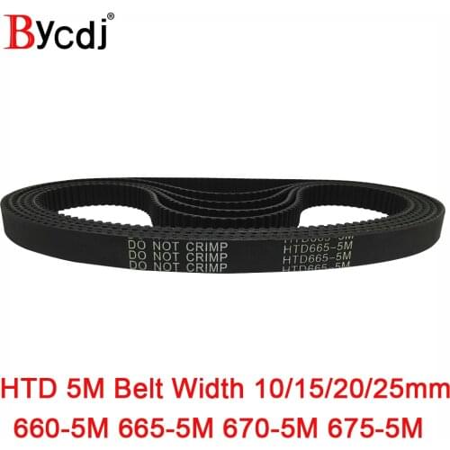Arc HTD 5M Timing belt C=660/665/670/675 width10/15/20/25mm Teeth 132/133/134/135 synchronous Belt 660-5M 665-5M 670-5M 675-5M