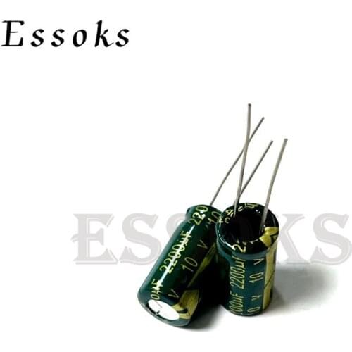10pcs Electrolytic Capacitor 10V2200UF 10V 2200UF 10X20 mm High Frequency Low ESR Aluminum Capacitors