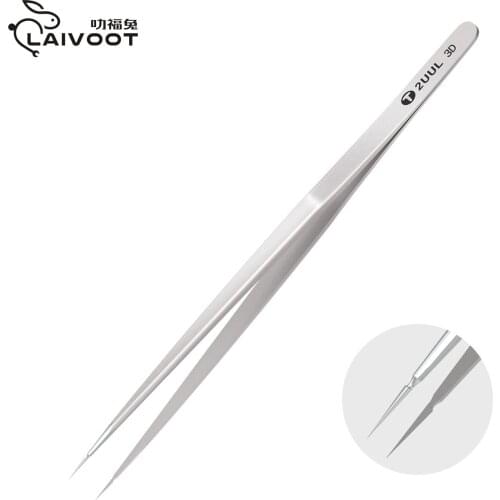 2UUL Hand Polish 3D Tweezers High Precision Sharp Flying Line Super Hard Tweezer for Planting Tin IC Chip Micro Repair Forceps