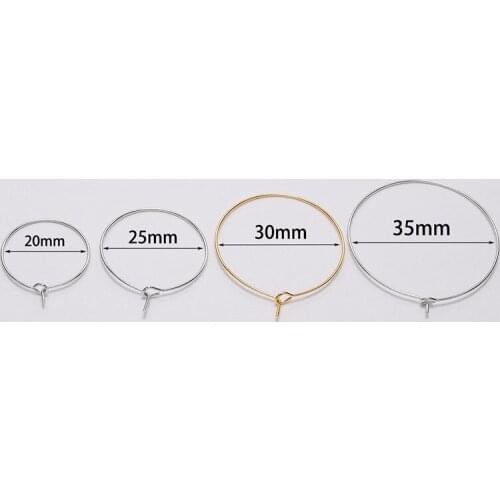 50 Pcs Round Circle Nine-character Earrings Wine Glass Ring DIY Jewelry Earring Accessories Nine-character Earrings Material