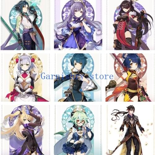 5D Diamond Painting Anime Genshin Impact Game Mosaic Diamond Embroidery Full Drill Diy Kids Room Decoration Cross Stitch Kits