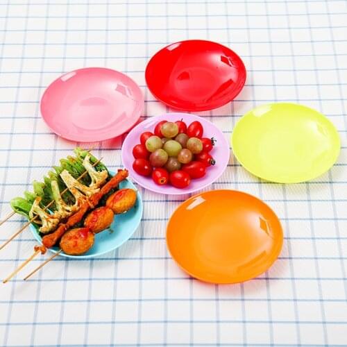 6Pcs Outdoor Camping Cooking Picnic Dishes Round Portable Stackable Plates 6.5inch for Travel Camping Picnic BBQ Fishing