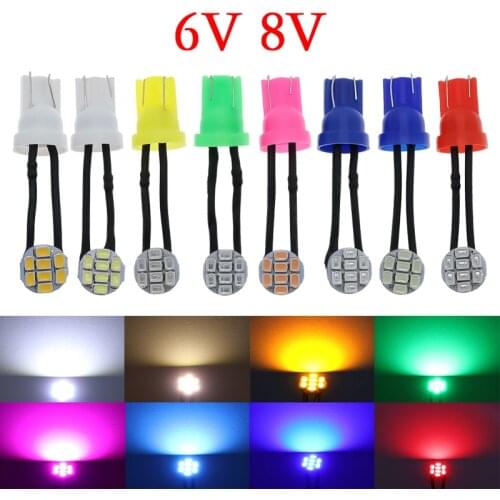 6V 6.3V 8V AC DC Non-polarity T5 LED Light Bulb 2721 37 74 17 286 for Pinball Machine Orange Ice Blue Pink White 100PCS
