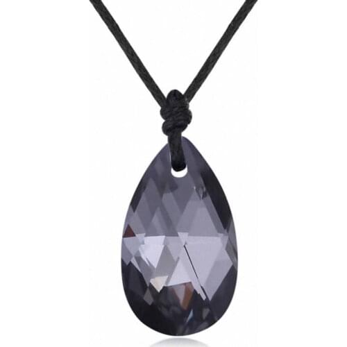 TRACYSWING Brand 1 Colors Real Austrian Crystals Fashion Water Drop Tassel Pendant Necklace for Women Valentine Gift Th-130594