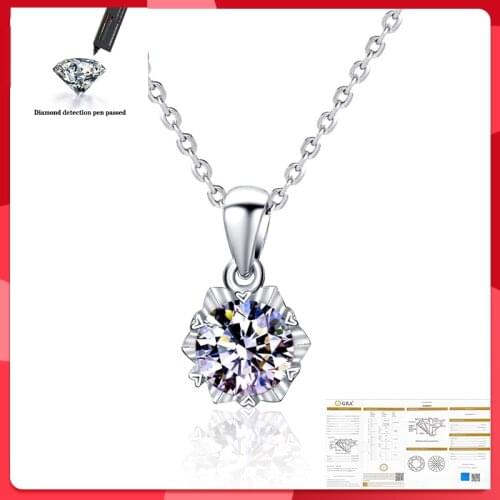 Moissanite Diamond Pendant Real 925 Sterling Silver Charm Party Wedding Pendants Necklace For Women Bridal Jewelry
