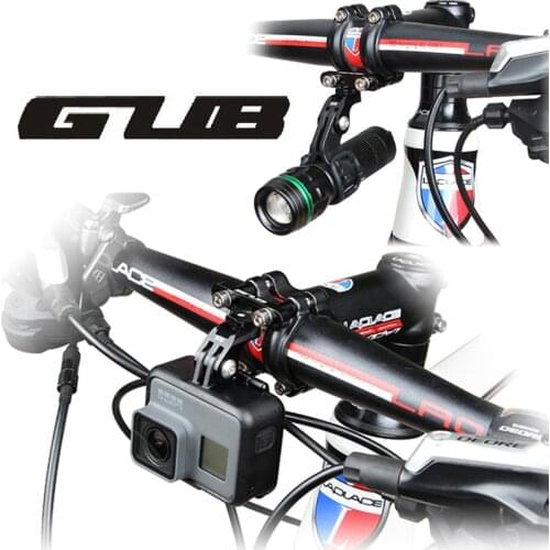 GUB 609 Bicycle Camera Mount Holder with Flashlight Bracket Adapter Bike MTB Cycling Aluminium Alloy Camera Stand For GoPro