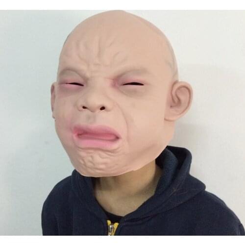 Baby Crying Mask Angry Happy Baby Masks Halloween Christmas on The Streets