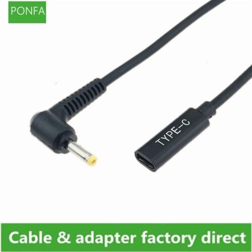 90 Degree DC 20V 4.0 1.7mm Male to USB 3.1 Type C USB-C Female jack Power Plug PD Emulator Trigger Charge Cable 10cm for Laptop