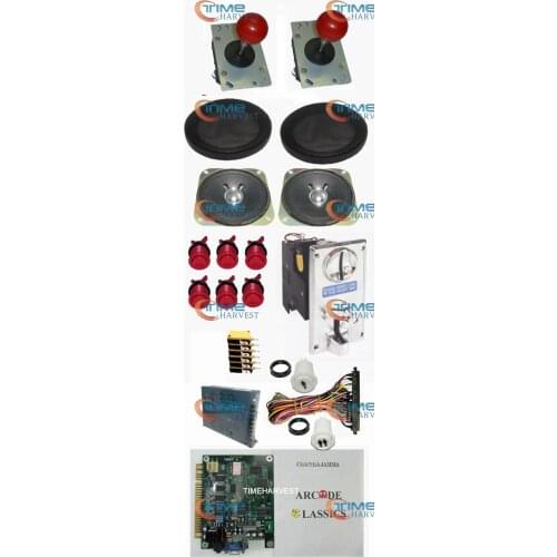 1set Arcade parts Bundles kit With 60 in1 PCB 16A Power Supply Joystick button coin acceptor Harness Speaker for Arcade Machine