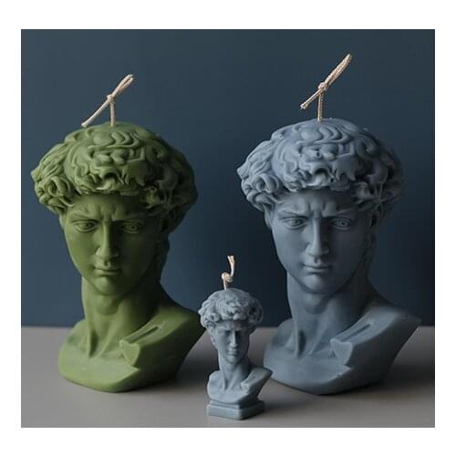 LOVE'N custom LV0123S plaster Portrait Wax sculpture David Head Candle silicone mold soap mould