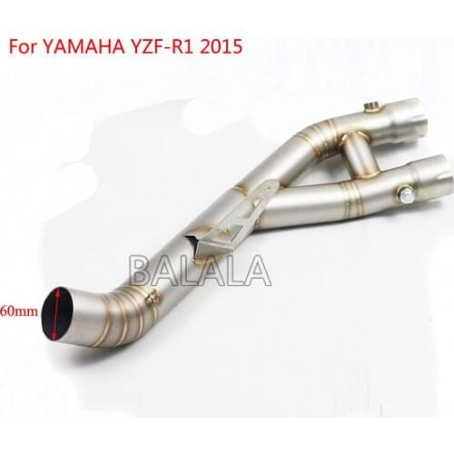 Motorcycle Exhasut Middle Pipe Motobike Stainless Steel Connect Link Exhaust Without DB Killer For YAMAHA YZF-R1 2015 Years
