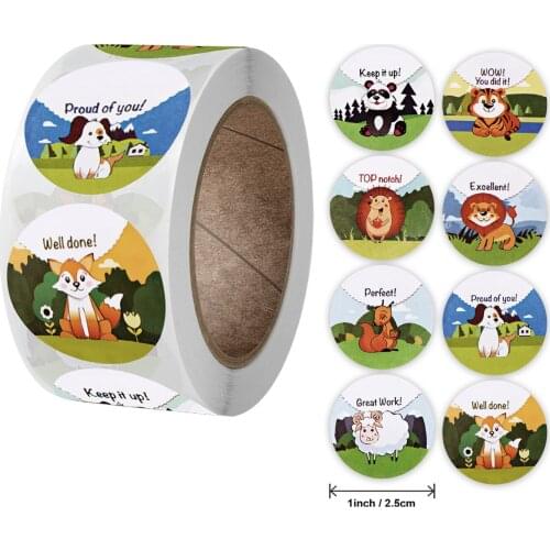 Animal Sticker Reward Stationery Sticker for Kids Toy Decoration School Teacher Supplies Encouragement Sticker