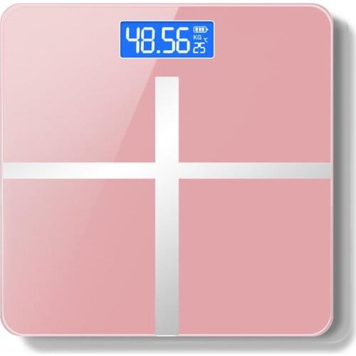 New small household weighing scale tempered glass electronic scale body scale USB charging weight scale