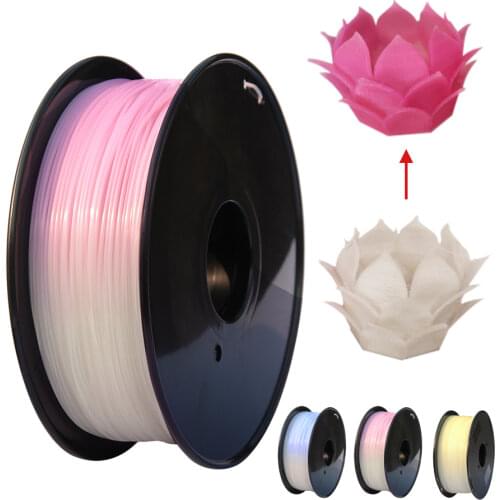 PLA Light Change Color 3D Printer Filament Printing Material Sublimation Plastic White to Pink Yellow Blue PLA for 3D Printer