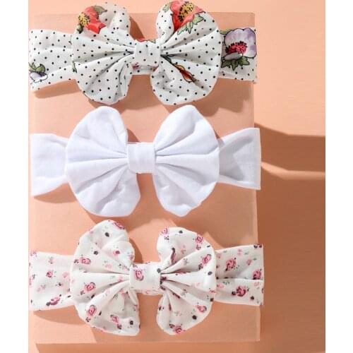 3Pcs/Set Girls Headband Solid Color Soft Nylon Elastic Baby Headband Bows Knotted Newborn Baby Girl Headbands Hair Accessories