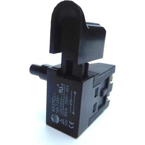 KEDU HY27C 16A/125V 12A/250V Industrial Electric Lock On Trigger Pushbutton Switch for Power Tools Electri Saw Cutter