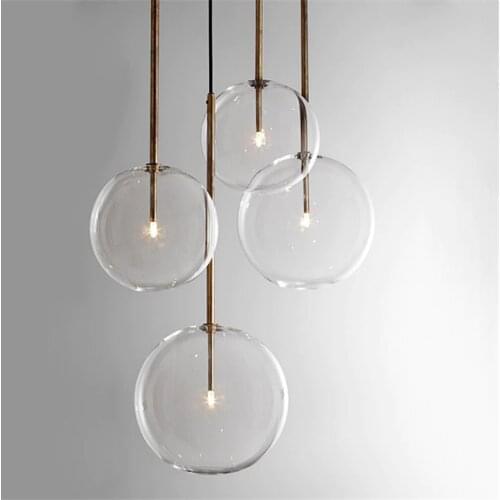 Clear Simple Glass Lights Fixture Bar Coffee Shop Simple Chandelier Iron Droplight Experimental Bottle Lamp Frosted Glass