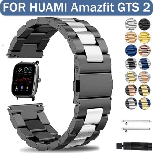 20/22mm Stainless Steel Wrist Strap for Huami Amazfit GTS 2 Watch Metal Bracelet for Amazfit GTS 2e 2mini Wrist Band Accessories